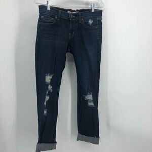 J Brand distressed low rise pencil jeans cuffed 27